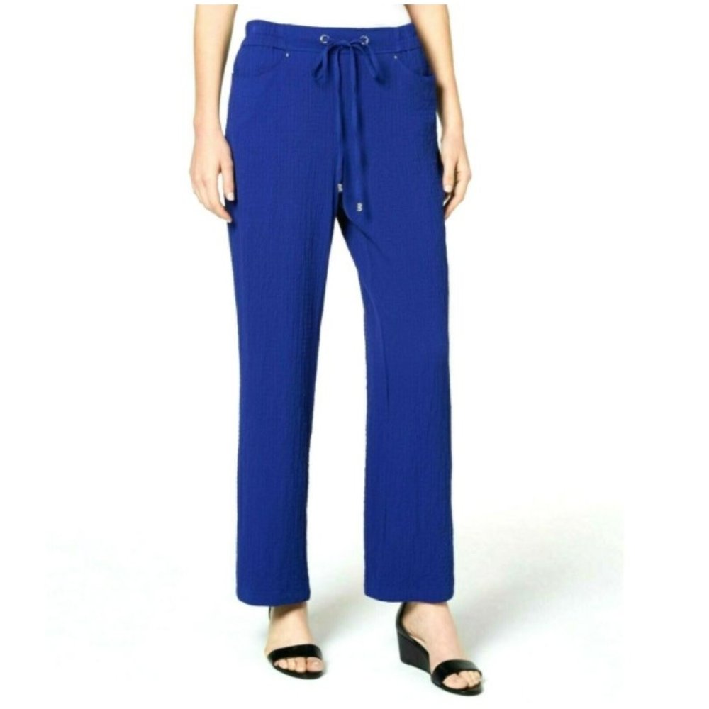 JM Collection Crinkle Wide-Leg Pants